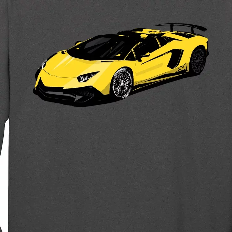 Yellow Racing Sports Car Tall Long Sleeve T-Shirt