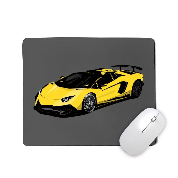 Yellow Racing Sports Car Mousepad