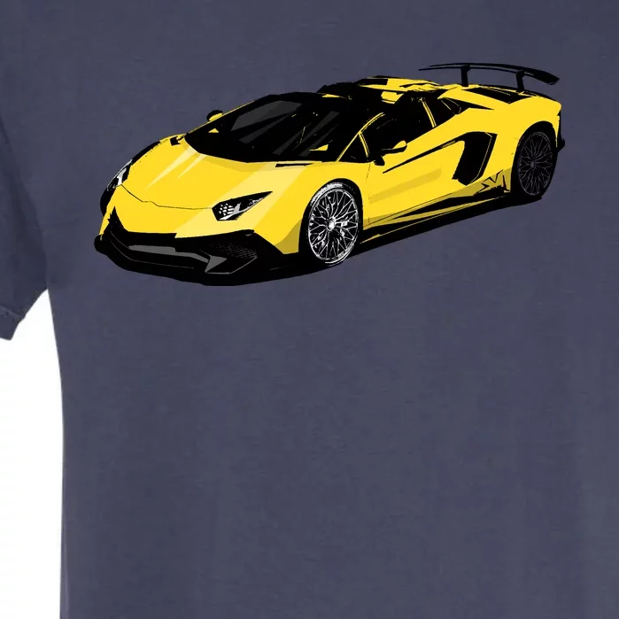 Yellow Racing Sports Car Garment-Dyed Heavyweight T-Shirt