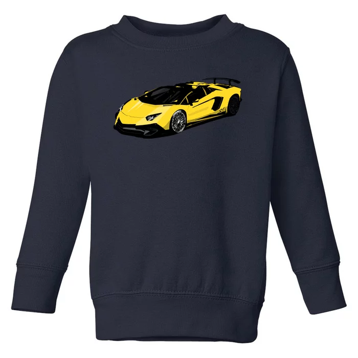 Yellow Racing Sports Car Toddler Sweatshirt