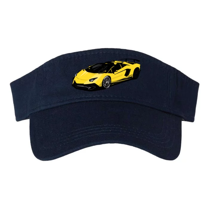 Yellow Racing Sports Car Valucap Bio-Washed Visor