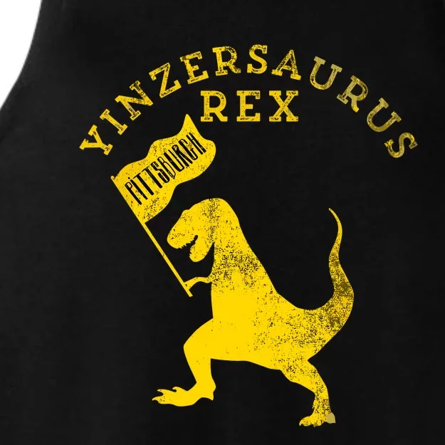 Yinzersaurus Rex Trex Funny Pittsburgh Yinzer Dinosaur Gift Ladies Tri-Blend Wicking Tank