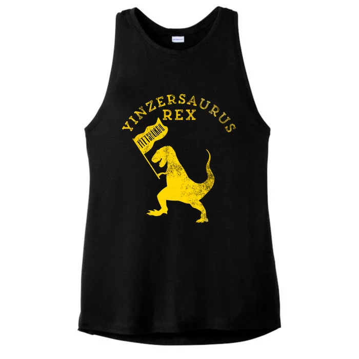 Yinzersaurus Rex Trex Funny Pittsburgh Yinzer Dinosaur Gift Ladies Tri-Blend Wicking Tank