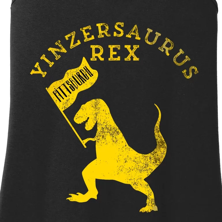 Yinzersaurus Rex Trex Funny Pittsburgh Yinzer Dinosaur Gift Ladies Essential Tank