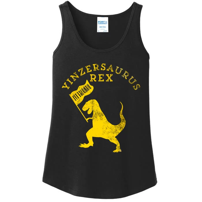 Yinzersaurus Rex Trex Funny Pittsburgh Yinzer Dinosaur Gift Ladies Essential Tank