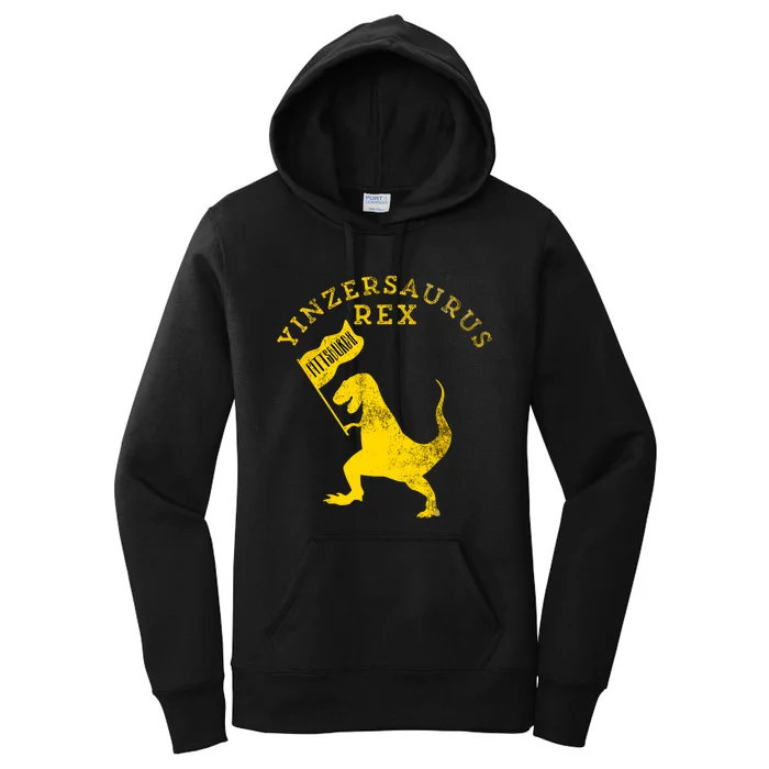 Yinzersaurus Rex Trex Funny Pittsburgh Yinzer Dinosaur Gift Women's Pullover Hoodie