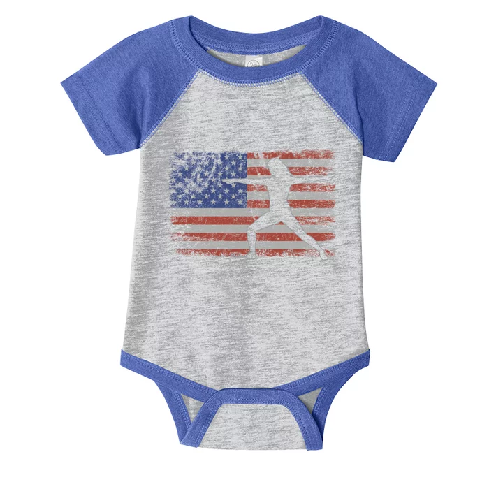 Yoga Retro Usa Flag Fitness 4th Of July Yoga Gift Infant Baby Jersey Bodysuit