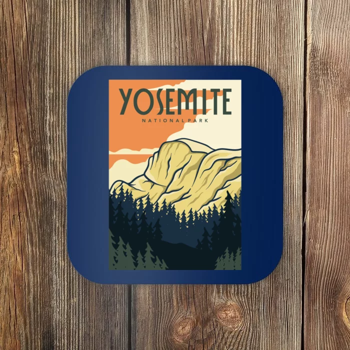 Yosemite Retro Vintage Poster Coaster