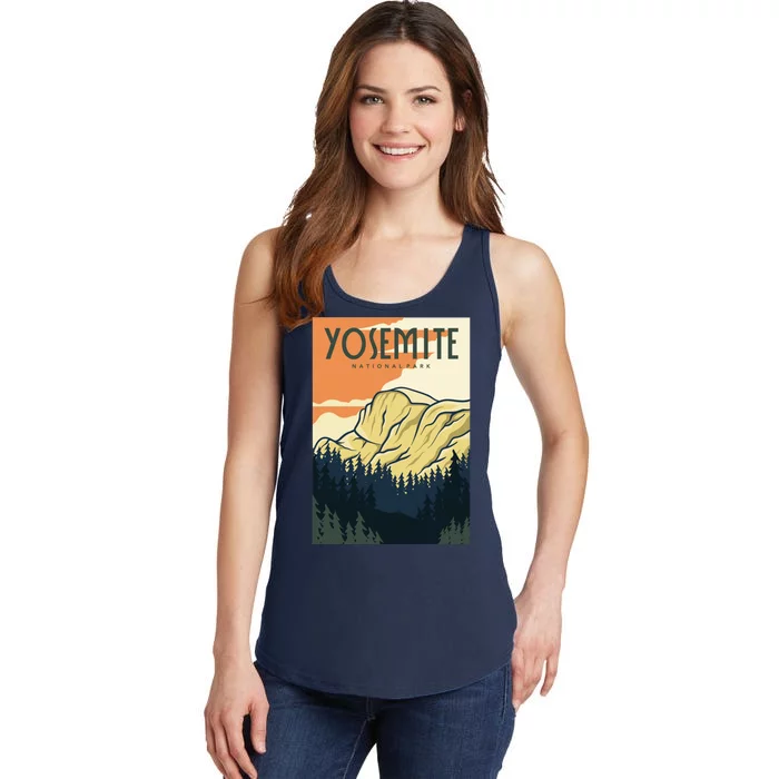 Yosemite Retro Vintage Poster Ladies Essential Tank