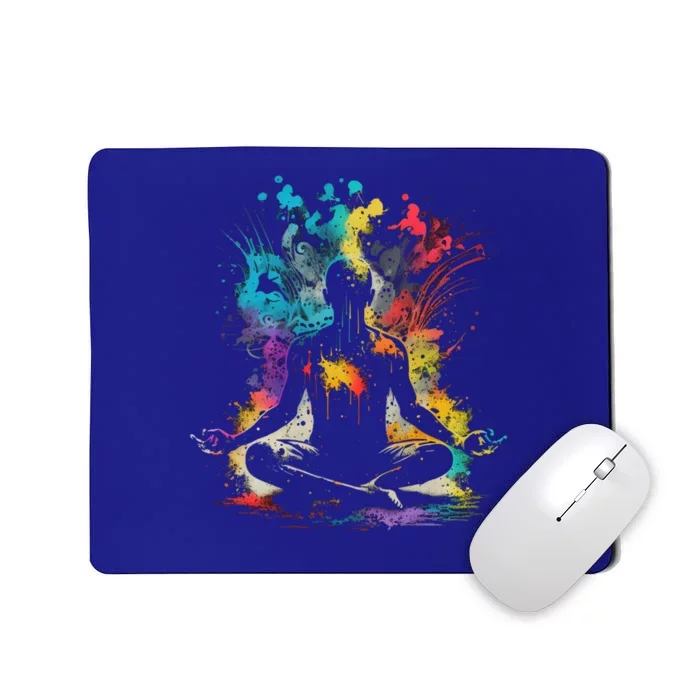 Yoga Splash Art Retro Fitness Zen Meditate Namaste Yoga Gift Mousepad