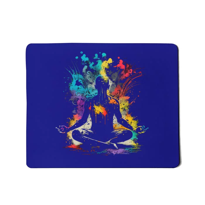 Yoga Splash Art Retro Fitness Zen Meditate Namaste Yoga Gift Mousepad