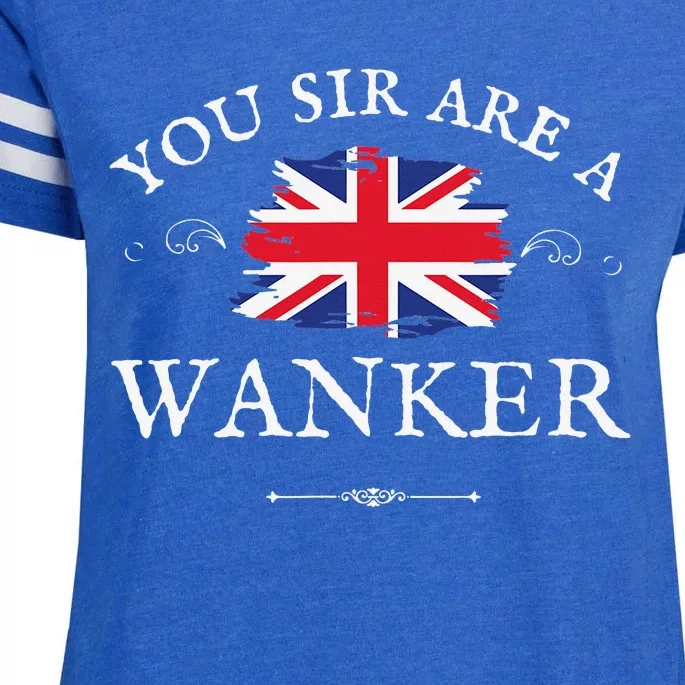 YOU SIR ARE A WANKER FUNNY BRITISH UK GB UNION JACK FLAG Enza Ladies Jersey Football T-Shirt