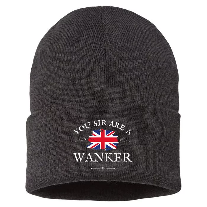 You Sir Are A Wanker Funny British Uk Gb Union Jack Flag Sustainable Knit Beanie