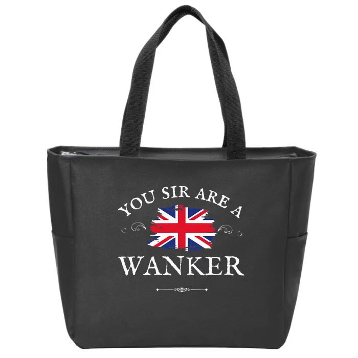 You Sir Are A Wanker Funny British Uk Gb Union Jack Flag Zip Tote Bag