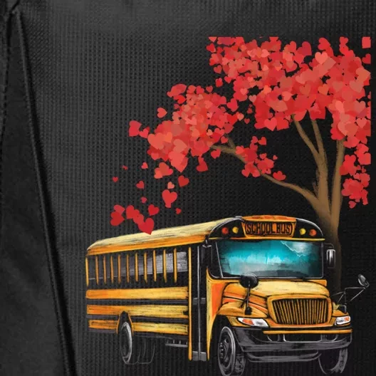 Yellow School Bus Valentines Day School Bus Driver Conductor Gift City Backpack