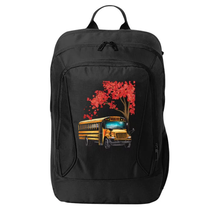 Yellow School Bus Valentines Day School Bus Driver Conductor Gift City Backpack