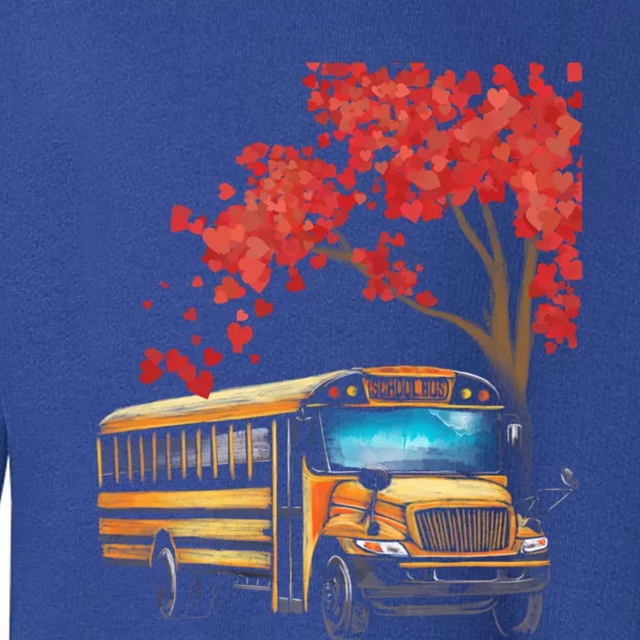 Yellow School Bus Valentines Day School Bus Driver Conductor Gift Toddler Sweatshirt