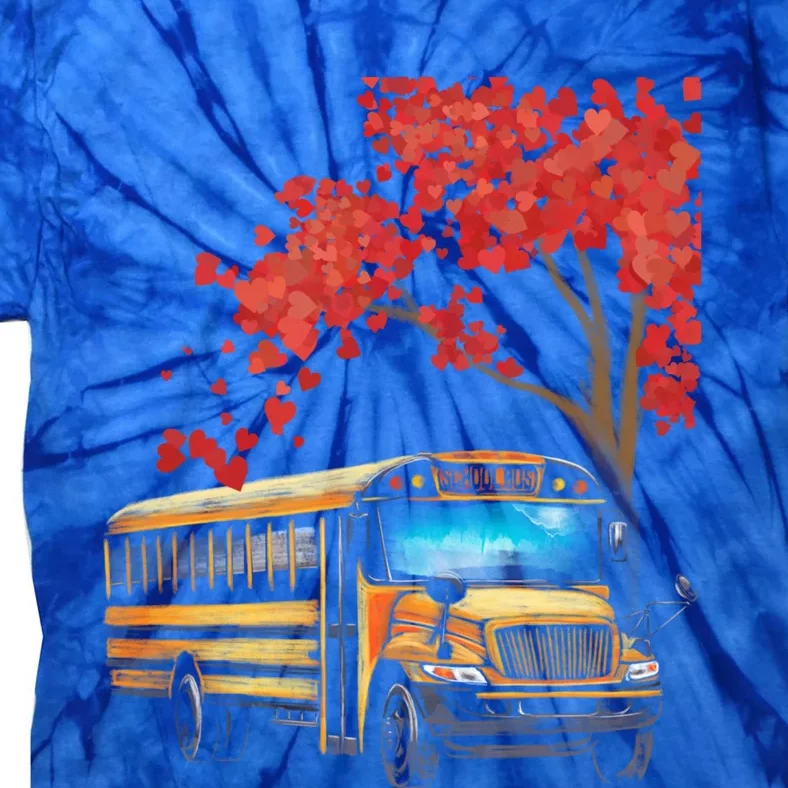 Yellow School Bus Valentines Day School Bus Driver Conductor Gift Tie-Dye T-Shirt