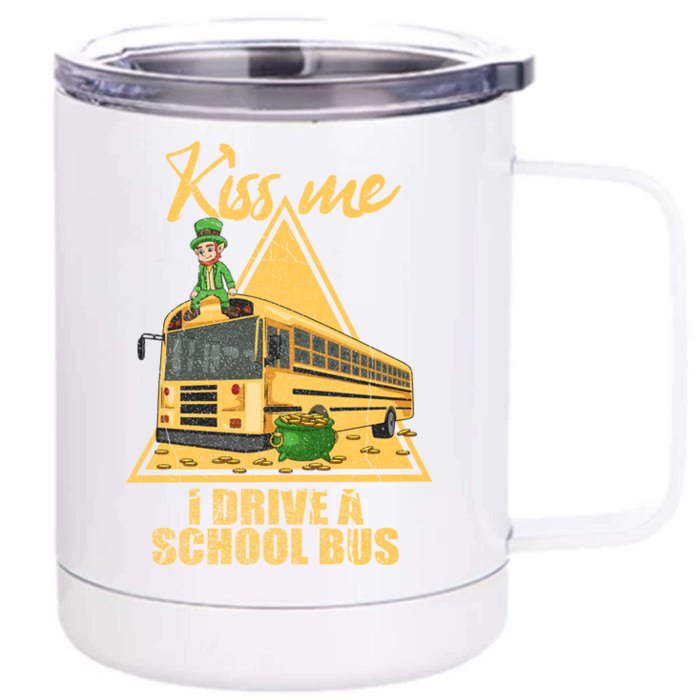 Yellow School Bus Quote Skoolie Fan Gift Front & Back 12oz Stainless Steel Tumbler Cup