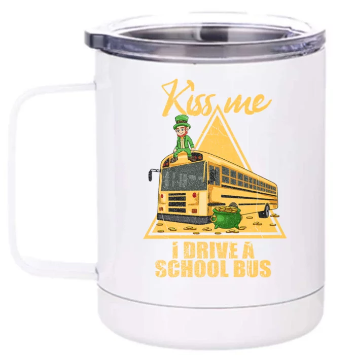 Yellow School Bus Quote Skoolie Fan Gift Front & Back 12oz Stainless Steel Tumbler Cup