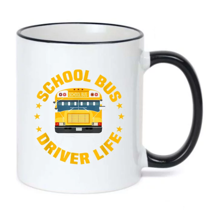 Yellow School Bus Driver Life Black Color Changing Mug