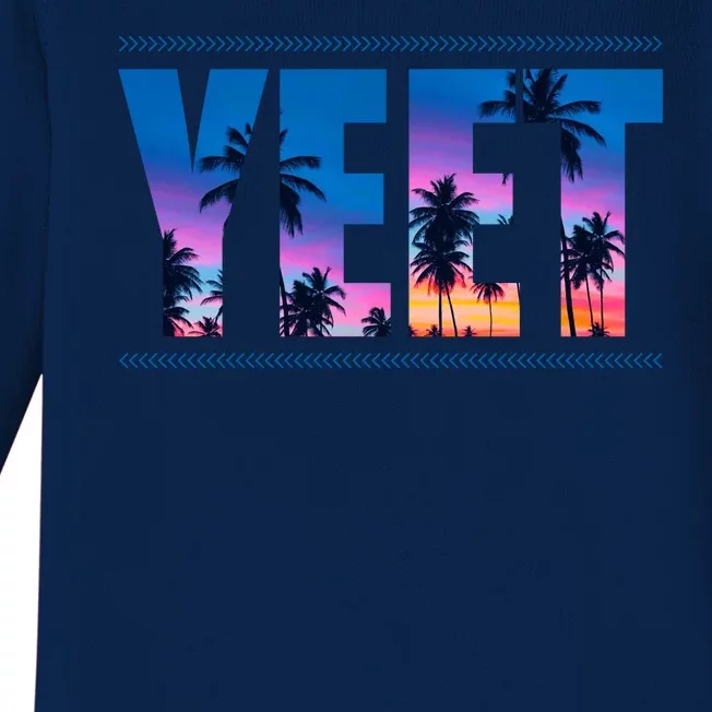 Yeet Sunset Beach Baby Long Sleeve Bodysuit