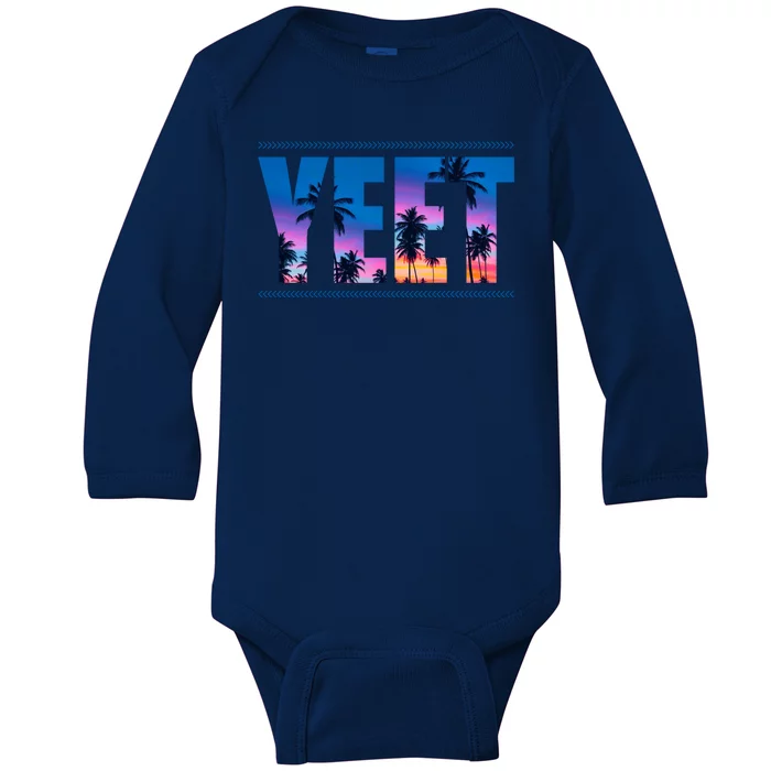 Yeet Sunset Beach Baby Long Sleeve Bodysuit