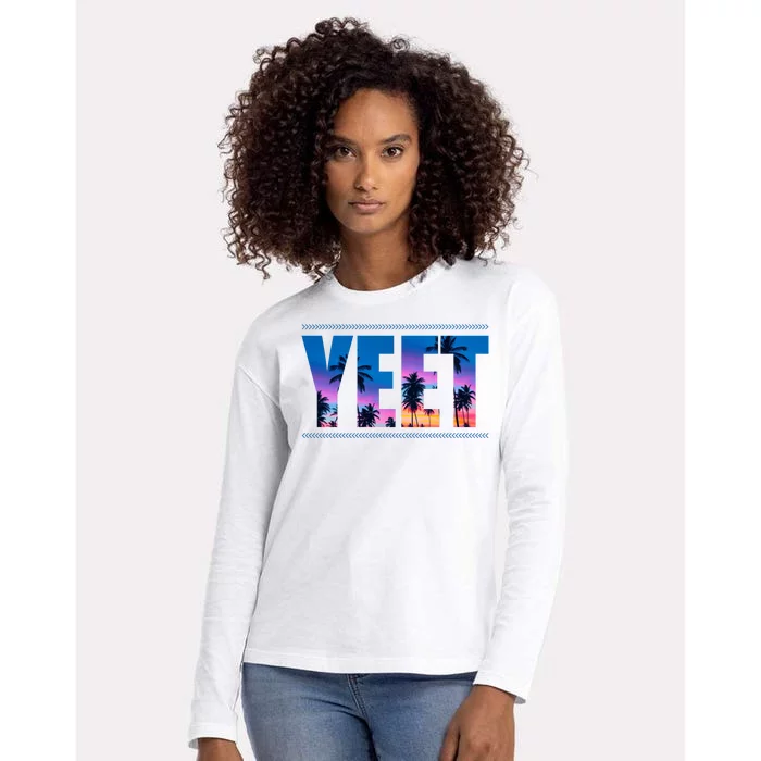 Yeet Sunset Beach Womens Cotton Relaxed Long Sleeve T-Shirt