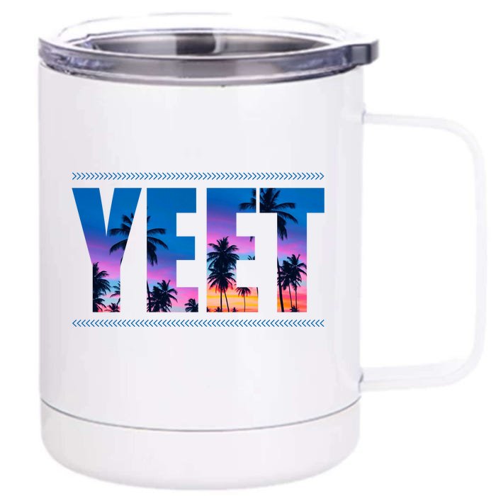 Yeet Sunset Beach Front & Back 12oz Stainless Steel Tumbler Cup