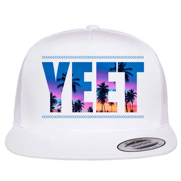 Yeet Sunset Beach Flat Bill Trucker Hat