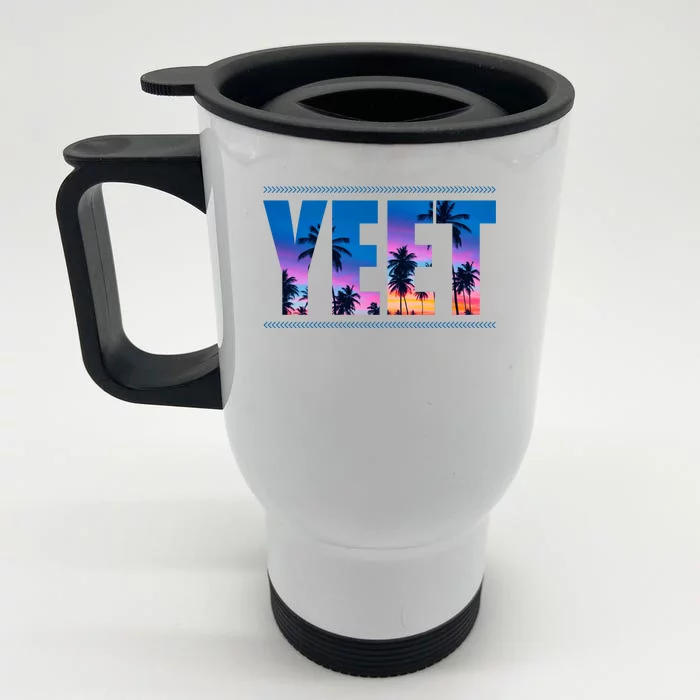 Yeet Sunset Beach Front & Back Stainless Steel Travel Mug