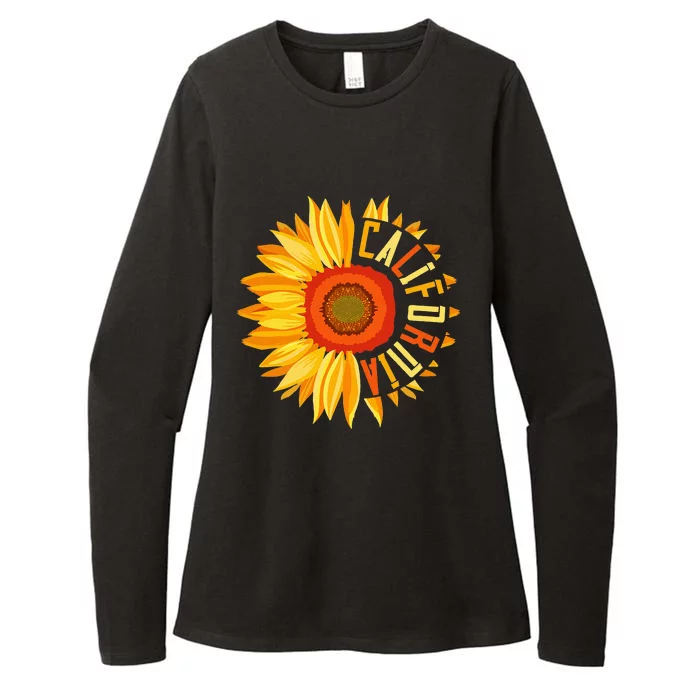 Yellow Sunflower Californian Summer United States California Womens CVC Long Sleeve Shirt