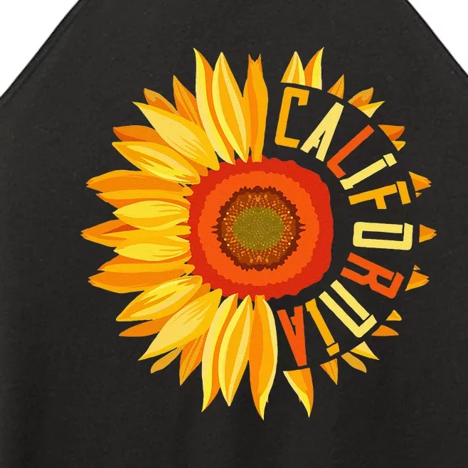 Yellow Sunflower Californian Summer United States California Women’s Perfect Tri Rocker Tank