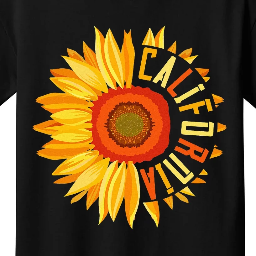 Yellow Sunflower Californian Summer United States California Kids T-Shirt