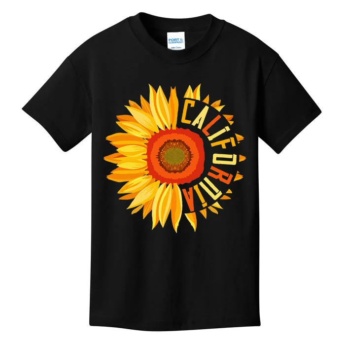 Yellow Sunflower Californian Summer United States California Kids T-Shirt