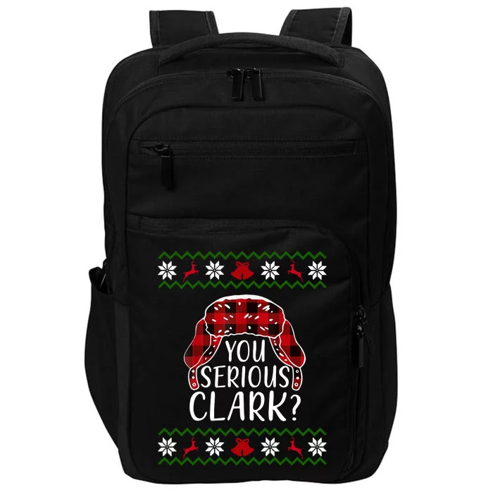 You Serious Cark? Ugly Christmas Sweater Design Impact Tech Backpack