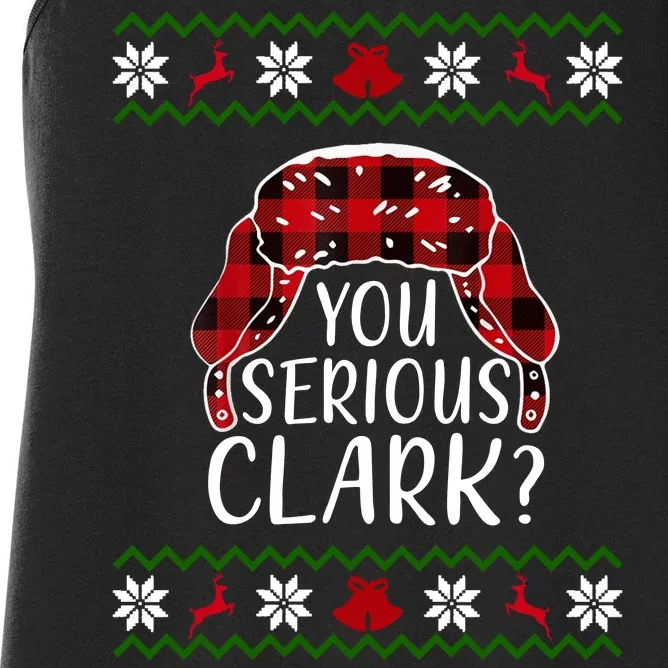 You Serious Cark? Ugly Christmas Sweater Design Women's Racerback Tank