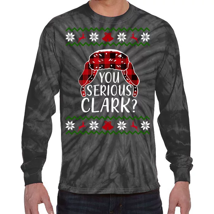 You Serious Cark? Ugly Christmas Sweater Design Tie-Dye Long Sleeve Shirt