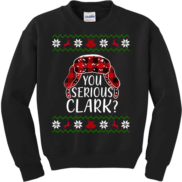 You Serious Cark? Ugly Christmas Sweater Design Kids Sweatshirt