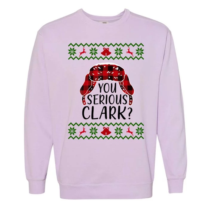 You Serious Cark? Ugly Christmas Sweater Design Garment-Dyed Sweatshirt