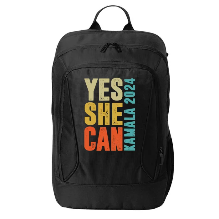 Yes She Can Kamala 2024 Retro Colors City Backpack