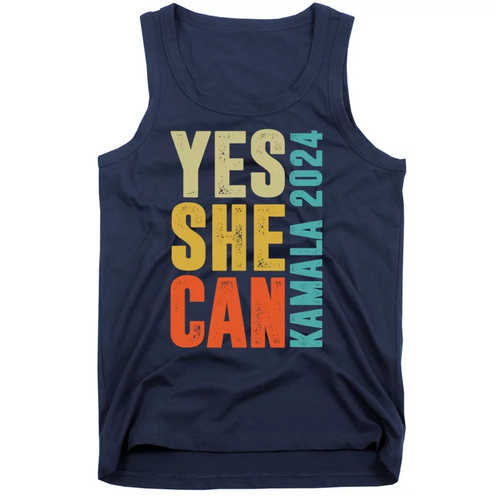 Yes She Can Kamala 2024 Retro Colors Tank Top