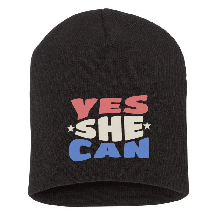 Yes She Can Short Acrylic Beanie