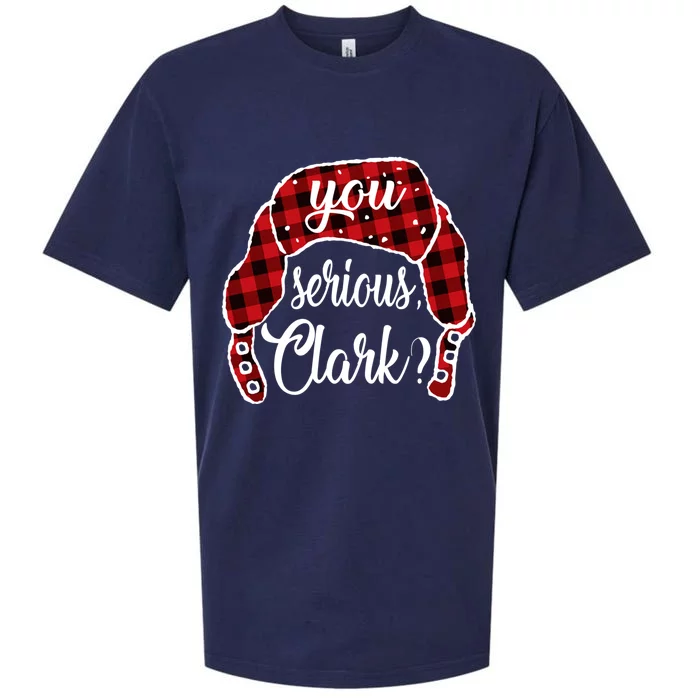 You Serious Clark Christmas Vacation Plaid Red Funny Gift Sueded Cloud Jersey T-Shirt