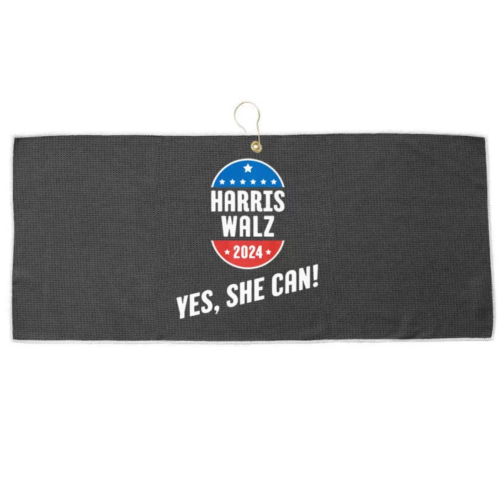 Yes She Can! Harris Walz 2024 Large Microfiber Waffle Golf Towel