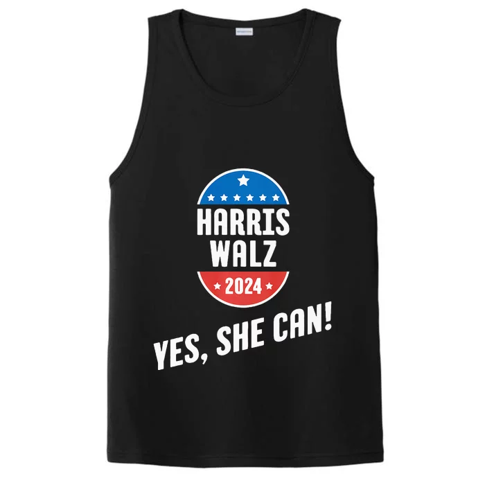 Yes She Can! Harris Walz 2024 Performance Tank