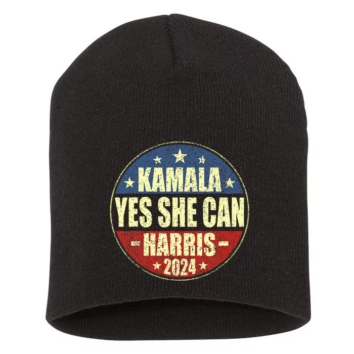 Yes She Can Short Acrylic Beanie