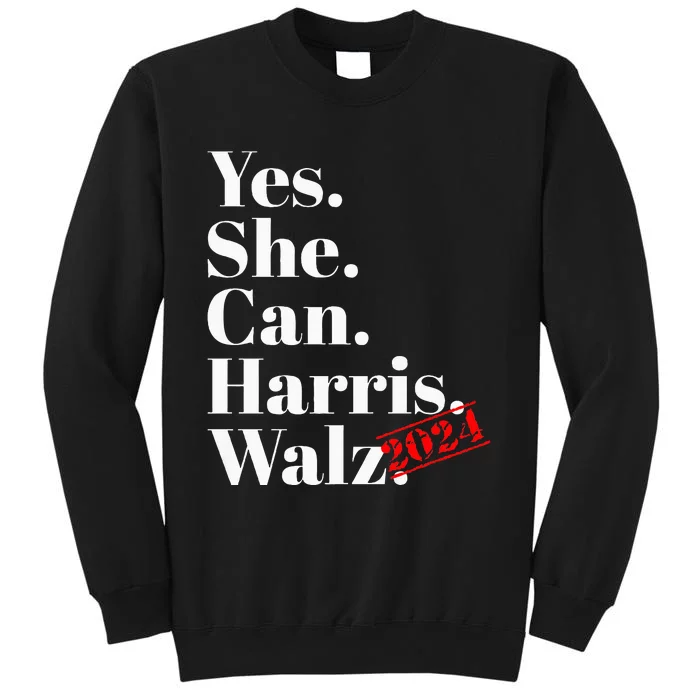 Yes She Can Harris Walz 2024 Premium Sweatshirt