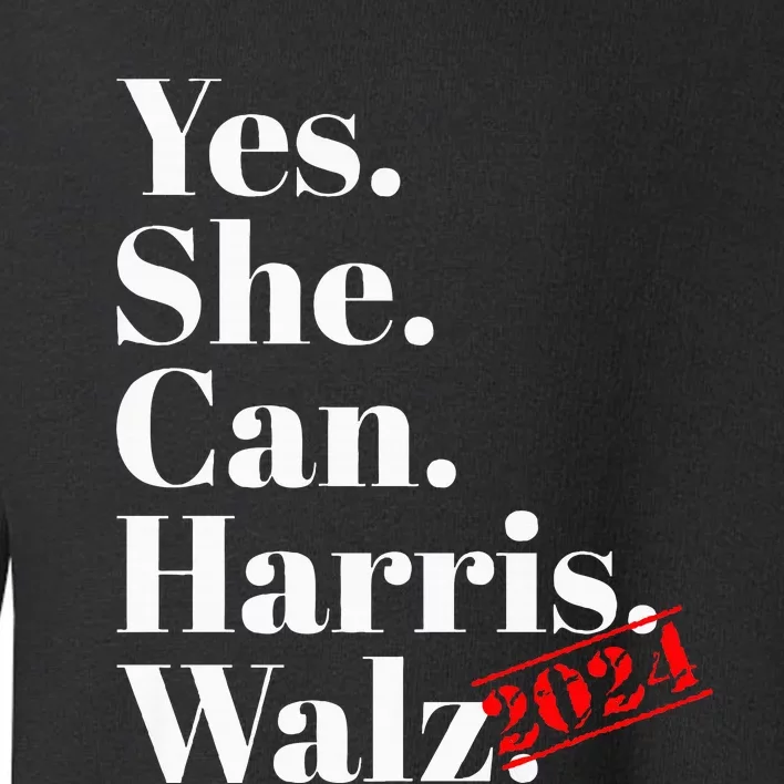 Yes She Can Harris Walz 2024 Premium Toddler Sweatshirt