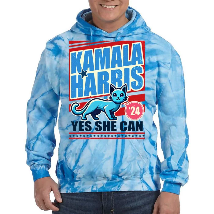 Yes She Can 2024 Election President Kamala Harris Tie Dye Hoodie